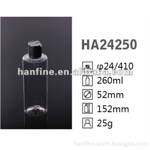 250ml High Quality plastic PET empty intensive cream bottle